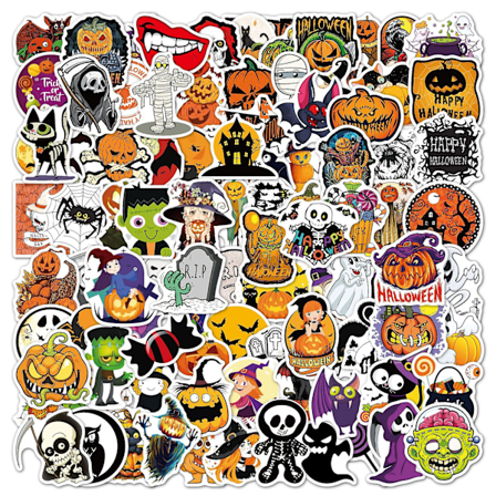 100 stk klistremerker Halloween-klistremerker Overraskelse Bulk Rare Gresskar Skjelett Klistremerker Blandet Pakke Kule Ting Under 20 Dollar 