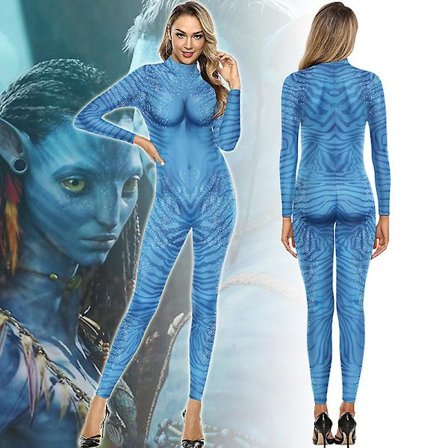 Film Avatar The Way Of Water Alien Cosplay 3D Jumpsuit Kvinder Avatar Cosplay M y