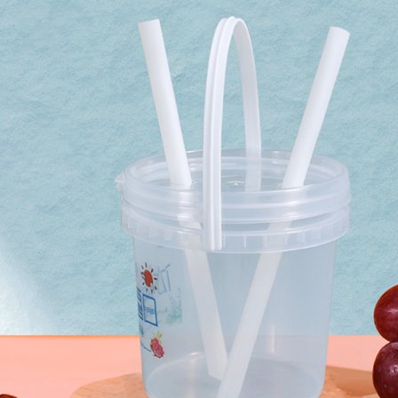 150ML-1500ML plasthinkar + lock - Tom vit med handtag -