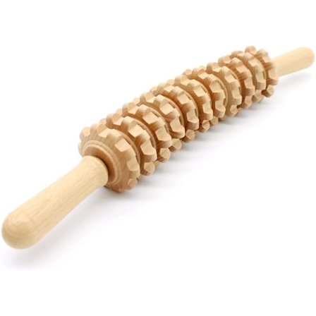 Træ Anti-Cellulite Massager, Buet Helkrops Rulle Massager