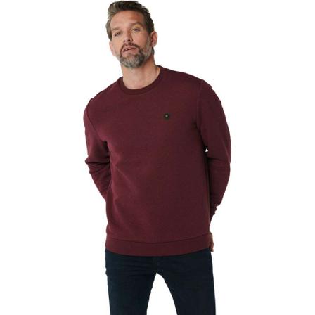 No Excess Trui crewneck double layer jacqu port wine , Rood , Heren , Maat: L