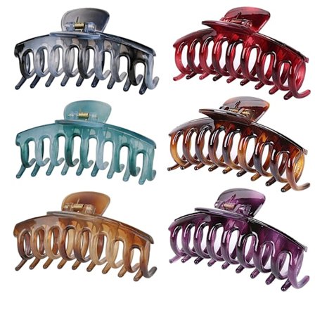 Store Hårklyper 6 stk. Hårklyper for Kvinner Fargerike Hårklyper for Tykt Fint Hår (Med 6 stk. Mini Hårklyper)