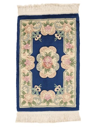 Hand Knotted China 90 Line Rug 60X90 Wool Beige/Black Small