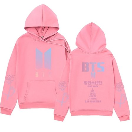 BTS Unisex Hettegenser Casual Hettegenser Cosplay Jakke Topp Rosa