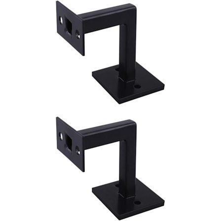 1/2/4 Pakke Kraftige Firkantede Trappegelænderbeslag Sorte Firkantede Trappegelænderbeslag Vægbeslag til Trappegelænder (2 stk)