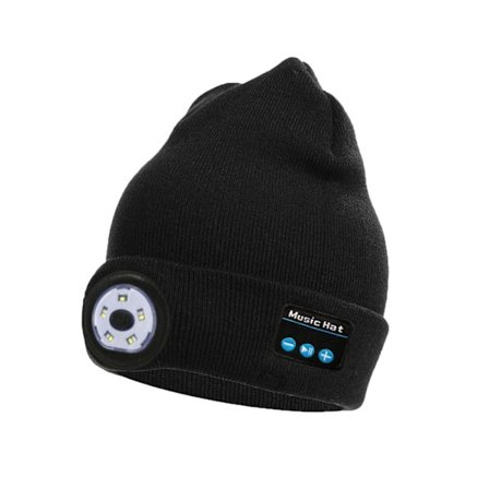 Udendørs Bluetooth Hue med Hovedlys, LED Musik Strikhue til Kvinder, Mand, Kæreste