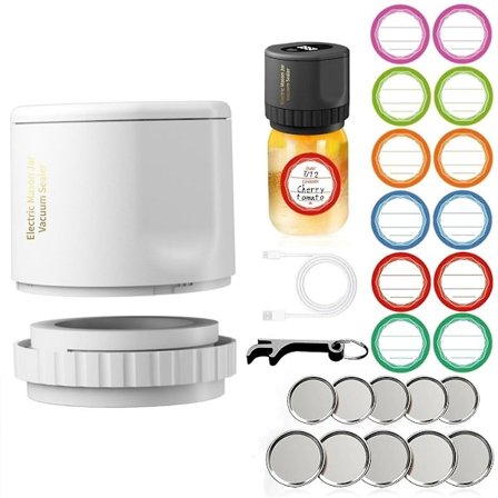 Elektrisk Mason Jar Vakuumforsegler Til Sylteglas Med Bred Og Almindelig Mason Låg, Vakuumforsegling