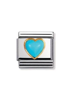 Stones Heart 18k Gold & Turquoise