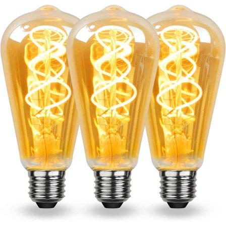 LED E27 Vintage Spiral Keramisk Filament, Dimbar E27 Vintage Pære 4W Varm Hvit, Mykt Lys, Vintage Rav Pære, for Stue, Soverom, Gang, etc