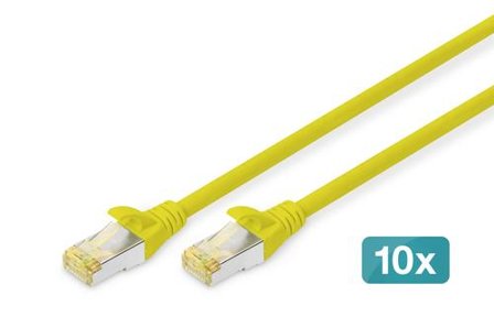 Digitus CAT 6A S/FTP patch cord 10p AWG 26/7 1 m 10 pieces yellow NS