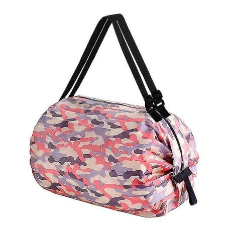 Oppbevaringspose Handlepose Sylindrisk Nylonduk Oppbevaring Diverse Toalettartikler. (rosa kamuflasje) (1 stk)