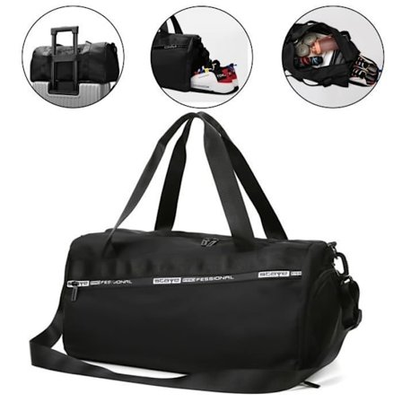 Sporttaske til kvinder, sportstaske med sko-rum, vådtaske