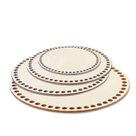 4 stk. Rund Trebunn For Heklekurv Diameter 10cm/15cm/20cm/25cm Sirkulær Trebunn Trekurv Bunn