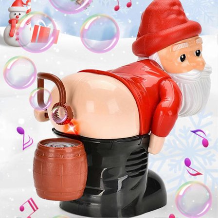 Automatisk boblemaskine med musik og lys – Julemands bobleblæserlegetøj til børn