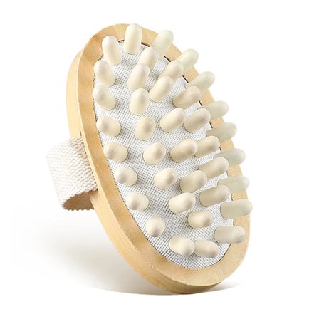 Naturlig Trä Lymfdränage Massageborste Anti Celluliter Kropp Bantning Cirkulation Muskelavslappning Spa Massage Badborste