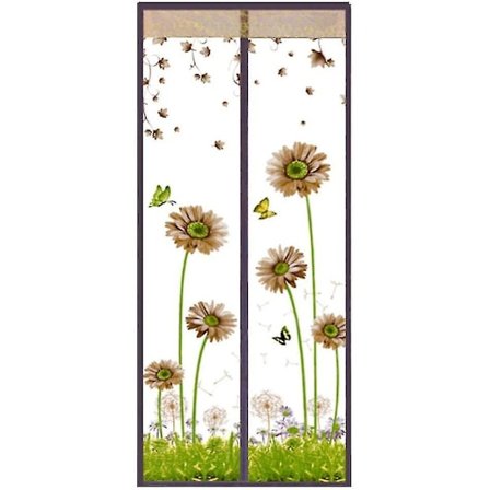 Blomster-Sommerfugl Design Sommer Dør Netgardin 90x210cm