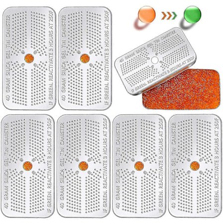 Kryc 6-pakning 40 gram indikerende silikagel tørkemiddelbeholder avfukter oransje indikerende tørkemiddel gjenbrukbar fuktighetsabsorberende pose for 