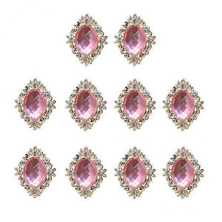 11x 10 Stykker Glitrende Diamant Rhinestone Flad Bagside Knap Dekorationer_jar