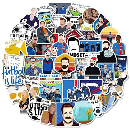 Ted.lasso-klistremerker, sett med 50, vanntette og UV-bestandige, flotte til alle dingsene dine