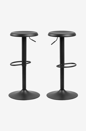 NORDFORM - Barstol Frans 2-pack 59-80 cm - Svart - Barstolar & pallar - Från Homeroom