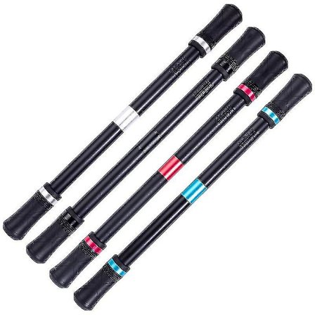 4-pak Pen Spinner Øvelse Fleksible Fingre Professionel Gummi Sort Samurai Spinnende Pen
