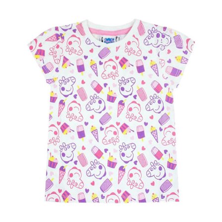 Greta Gris flickor All-Over Print T-shirt 5-6 år Vit