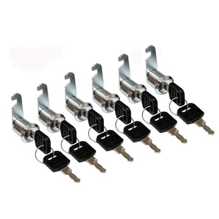 6 stk. kombinationscylinderlås, skabslåse, cylinderkombinationslås til postkasse, skuffe - 25 mm