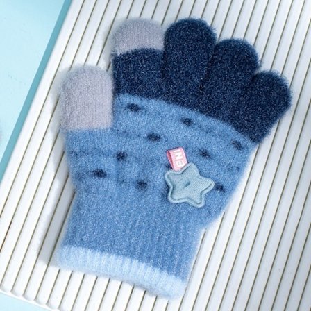 Stickade handskar för barn Tjocka varma vantar 01 01