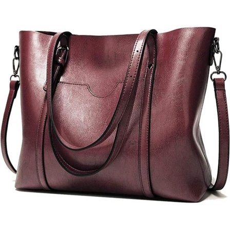 Damehåndtasker Blødt Læder Stor Kapacitet Retro Vintage Top Håndtag Hverdags Lomme Tote Skuldertasker Brun_yux