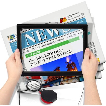 Läsglas med LED-ljus, 3x förstoring