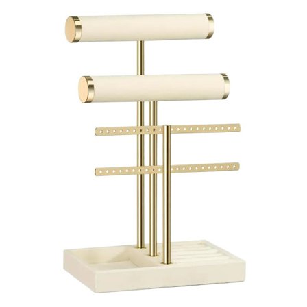 T-formad smyckeshållare ringförvaring byrå displayställ