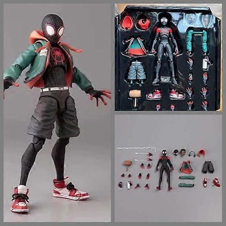 Legends Sentinel Spiderman Actionfigur Spider-Verse Miles Sv Shf Morales Peni Parker Animefigurer Statue Leke