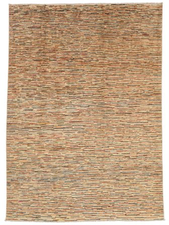 Håndknyttet Moderne Afghan Fine 202X282 Ullteppe Brun/Oransje