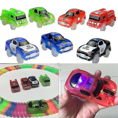 Spårbilar Kompatibla Med De Flesta Spår Lyser Upp Ersättningsleksaksbilar