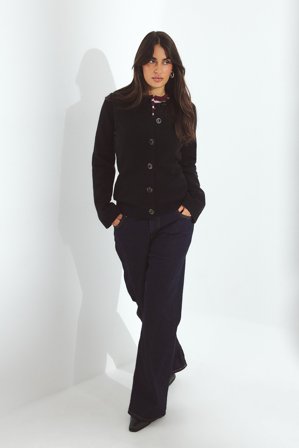 NA-KD taillierter Strick-Cardigan - Cardigans - Schwarz - M (EU 38-40)