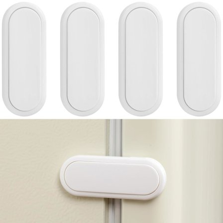 Barnsäkra Skåplås, Säkerhetslås för Barn med Lim för Kylskåp, Ugnar, Byråer, Garderober, Spärrar, Utan Borrning, Multifunktionella