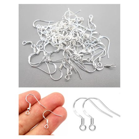 Black Friday 50-par Nickelfria Platinapläterade öronkrokar - 18mm