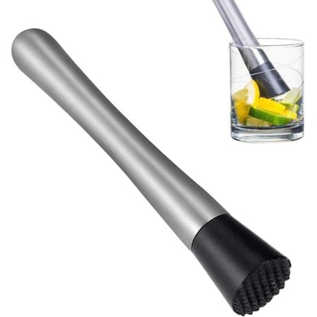 Xinlie Cocktail Muddler i Rostfritt Stål Cocktailredskap Cocktail Drink Muddler Gör en Smak 21cm-tfrf