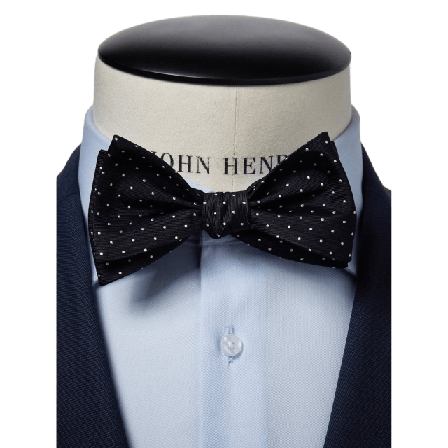 John Henric Bow Tie Dot Self Tied Kostymtillbehör Herr Svart ONESIZE