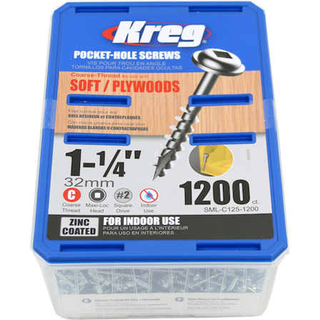 Kreg SML-C125-1200 Skruv 32 mm 1200-pack, Infästning