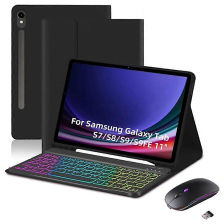 RGB-X710D Bluetooth-yhteensopiva näppäimistö- ja hiirisetti Samsung Galaxy Tab S10 FE / S9 FE / S9 / S8 / -laitteille