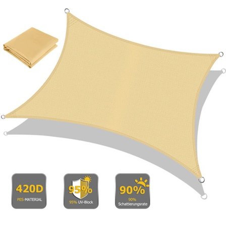 4x3 m aurinkopurje Beige keltainen suorakulmainen ulkoilma puutarha markiisi a
