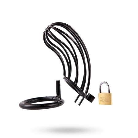 Metal Chastity Cage Grid Black 50 mm - Vuxen.se - Penisbur