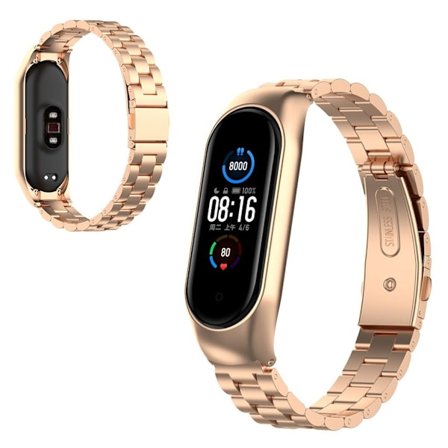 Xiaomi Mi Smart Band 6 / 5 stainless steel watch band - Rose Gold