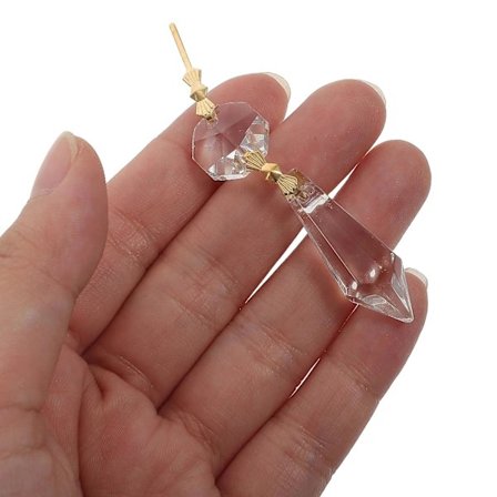 20 stk. Kristallkronans Iskristall Prismer Reservedele 7,2X1,2X0,6CM