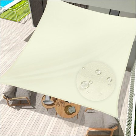 Varjostin, Suorakulmainen, Vedenkestävä, Terassille, Puutarhaan, Parvekkeelle, Polyesterikankaasta 300 x 400 cm, Valkoinen