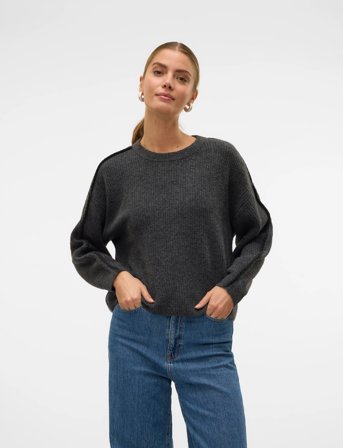 Vero Moda Vmzora Ls O-Neck Pullover Ga - Grey - XS