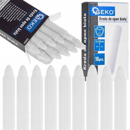 Pasteller - Geko konstkrita Vattentålig vit krita för däck 12 x 110 mm paket om 10 (12/120)
