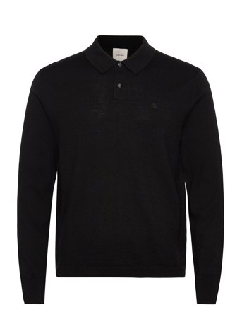 Calvin Klein | Ls 100% Merino Polo 14Gg | L