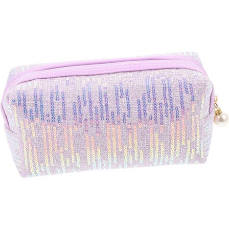 Glitter makeup taske med stor kapacitet, bærbar glitter makeup opbevaringstaske med lynlås, fashionable rejse toilettaske, praktisk og stilfuld 